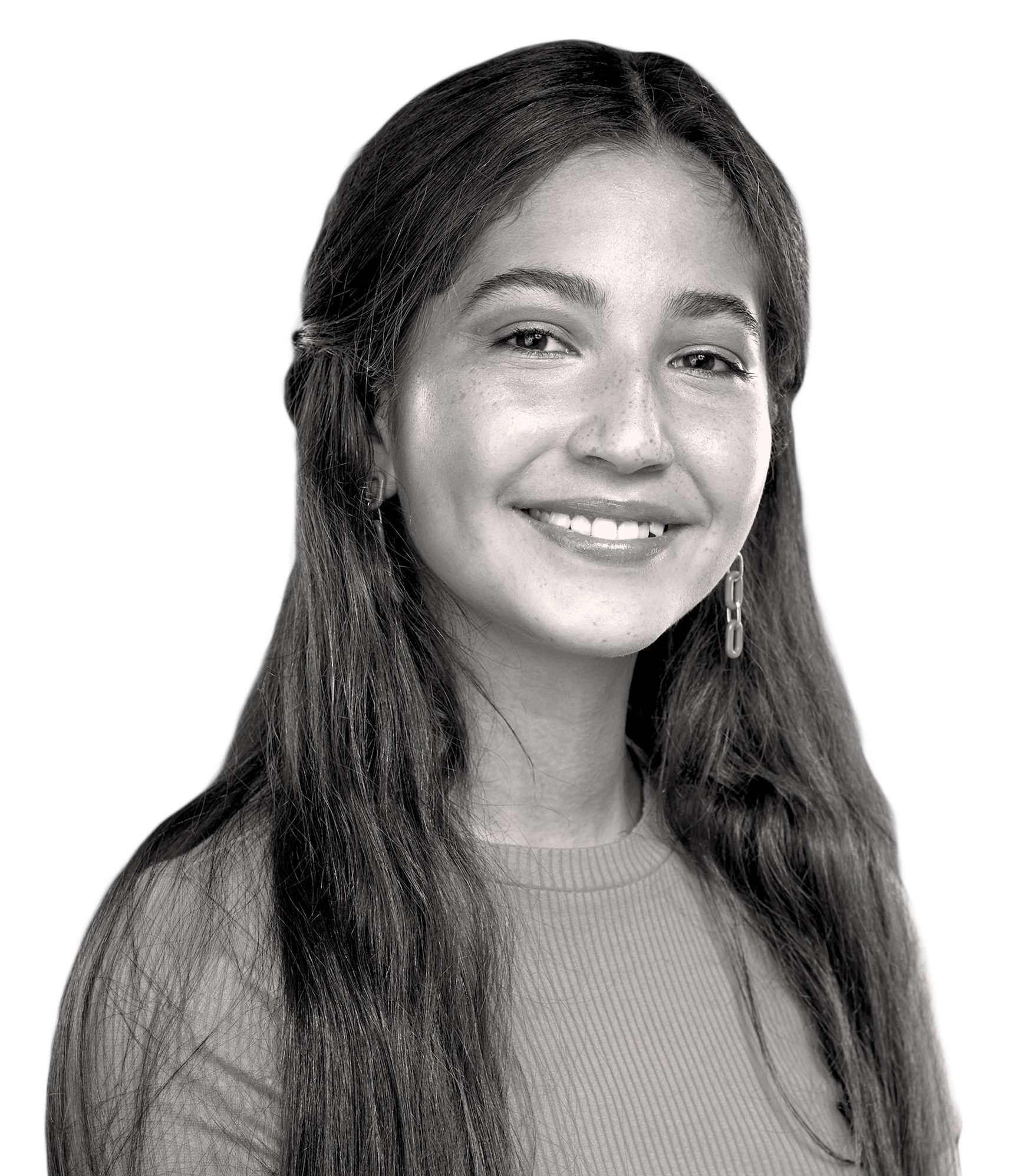 Smiling young girl with long hair and earrings, representing hope and resilience for children affected by abuse, aligned with the mission of the Center for the Rights of Abused Children.