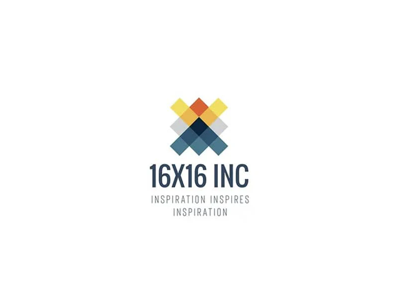 Logo of 16X16 Inc, featuring a colorful geometric design with the phrase "Inspiration Inspires Inspiration," relevant to the Center for the Rights of Abused Children advocating for children's safety and well-being.
