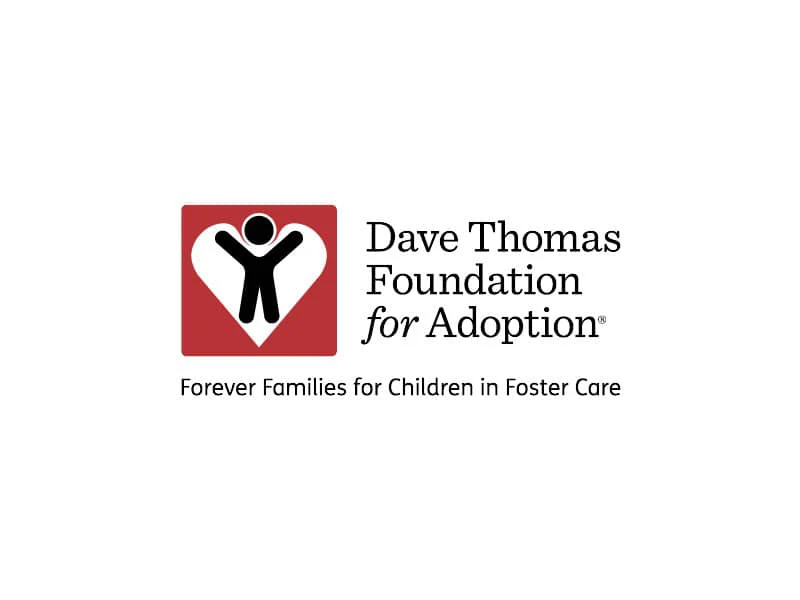 Dave Thomas Foundation for Adoption logo, symbolizing support for children in foster care and promoting the concept of forever families.