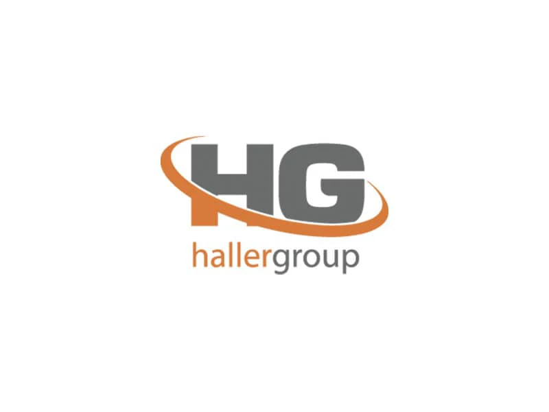 Haller Group logo featuring gray and orange colors, representing a partnership with the Center for the Rights of Abused Children.