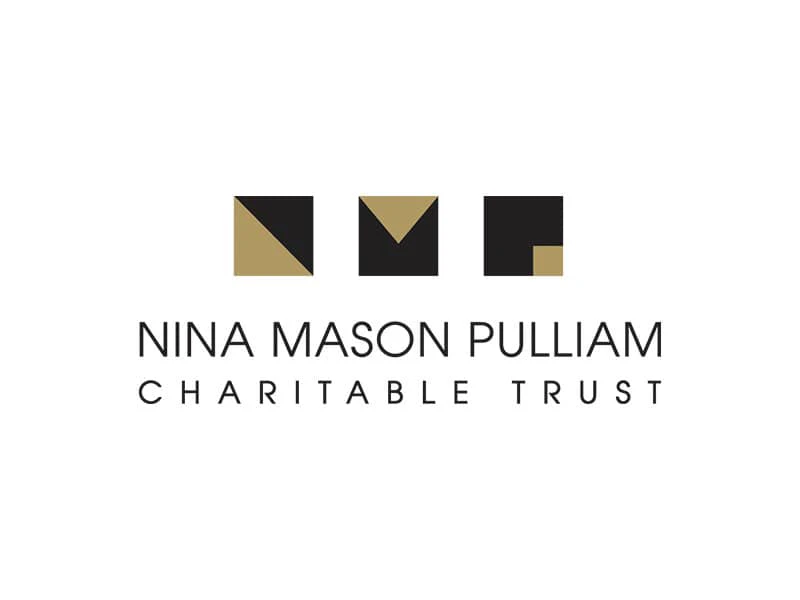 Nina Mason Pulliam Charitable Trust logo featuring geometric shapes and text, representing partnership opportunities for the Center for the Rights of Abused Children.