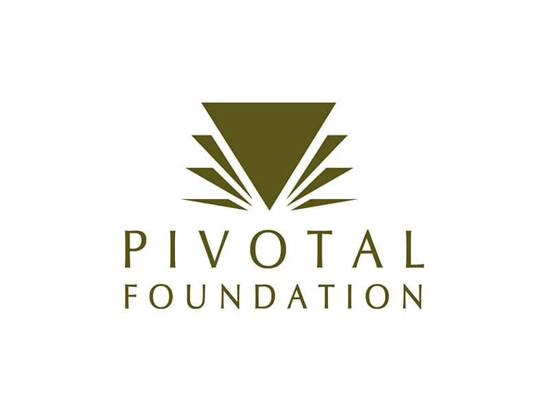 Logo of the Pivotal Foundation, featuring a stylized triangular design and the text "PIVOTAL FOUNDATION," symbolizing support for children's rights and advocacy against abuse.