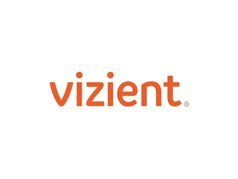 Vizient logo in orange, representing a partnership with the Center for the Rights of Abused Children to advocate for child safety and well-being.