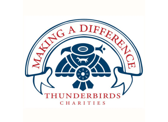 Logo of Thunderbirds Charities featuring an eagle design and the text "Making a Difference" above and "THUNDERBIRDS CHARITIES" below, representing support for community initiatives like the Pro Bono Children&rsquo;s Law Clinic.
